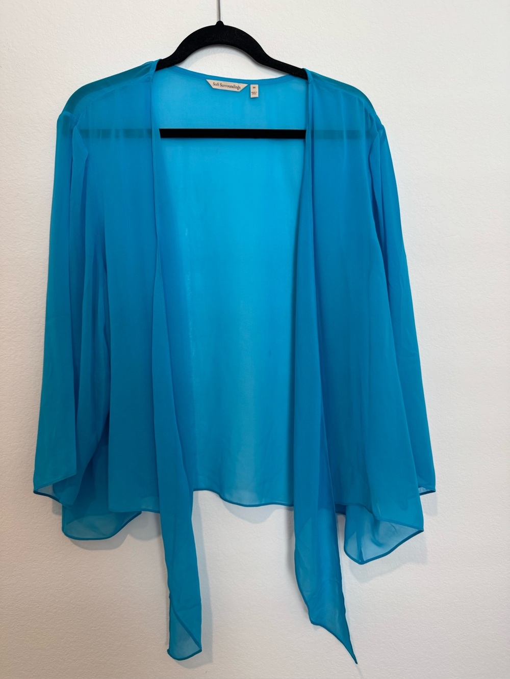 Soft Surroundings 100% Silk Undercover Topper Lightweight Cardigan